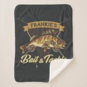 名前をカスタムするトロフィー魚釣りアングラーベイトタックルショップ シェルパブランケット (正面)