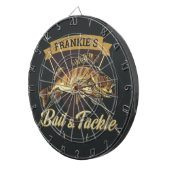名前をカスタムするトロフィー魚釣りアングラーベイトタックルショップ ダーツボード (正面右)