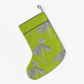 名前をカスタムするトンボon green スモールクリスマスストッキング (裏面 (吊り時))