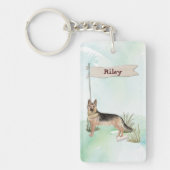 名前をカスタムするドイツシェパードペットドッグ キーホルダー (正面)