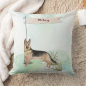 名前をカスタムするドイツシェパードペットドッグ クッション (ブランケット)