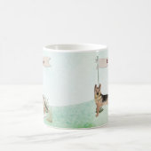 名前をカスタムするドイツシェパードペットドッグ コーヒーマグカップ (中央)