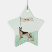 名前をカスタムするドイツシェパードペットドッグ セラミックオーナメント (右)