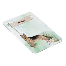 名前をカスタムするドイツシェパードペットドッグ マグネット