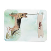 名前をカスタムするドイツシェパードペットドッグ マグネット (横)