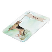 名前をカスタムするドイツシェパードペットドッグ マグネット (左側)