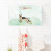 名前をカスタムするドイツシェパードペットドッグ 横断幕 (インサイチュ)