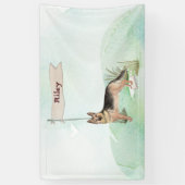 名前をカスタムするドイツシェパードペットドッグ 横断幕 (縦)