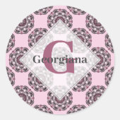 名前をカスタムするドゥスキーバラさくらんぼブロッサムドットマンダラ ラウンドシール (正面)