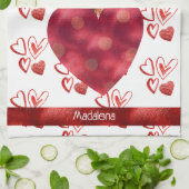 名前をカスタムするドッグ愛人バレンタインギフトAiredale キッチンタオル (折り畳み)