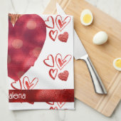 名前をカスタムするドッグ愛人バレンタインギフトAiredale キッチンタオル (四つ折り)