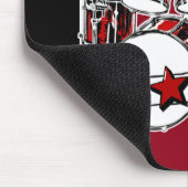 名前をカスタムするドラマーキッドロックスタードラムミュージシャン マウスパッド (コーナー)