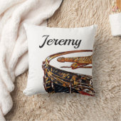 名前をカスタムするドラマーロック&転がミュージシャンドラム クッション (ブランケット)