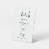 名前をカスタムするドリンクは私たち結婚の開いたバーの看板 台座サイン (正面)