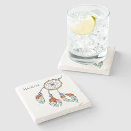 名前をカスタムするドリームキャッチャーの石コースター ストーンコースター