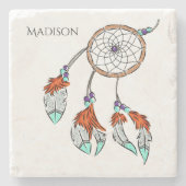 名前をカスタムするドリームキャッチャーの石コースター ストーンコースター (正面)