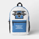 名前をカスタムするドローン プリントバックパック (正面)