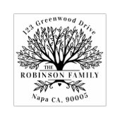 名前をカスタムするナチュラルファミリーツリー差出人住所 ラバースタンプ (インプリント)