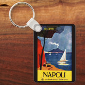 名前をカスタムするナポリ(ナポリ)ヴィンテージトラベル キーホルダー (正面)