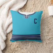 名前をカスタムするナンバーアイスホッケーブルージャージー クッション (ブランケット)