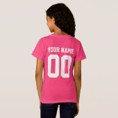 名前をカスタムするナンバーガールズサッカージャージーシャツ Tシャツ (裏面フル)