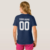 名前をカスタムするナンバーガールズサッカージャージーシャツ Tシャツ (裏面フル)