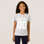 名前をカスタムするナンバーガールズサッカージャージーシャツ Tシャツ (正面フル)