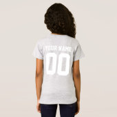 名前をカスタムするナンバーガールズサッカージャージーシャツ Tシャツ (裏面フル)