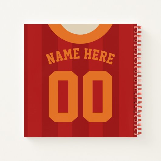 名前をカスタムするナンバーサッカージャージー ノートブック (裏面)
