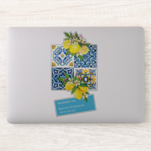 名前をカスタムするナンバーシチリアタイルレモンラベル シール