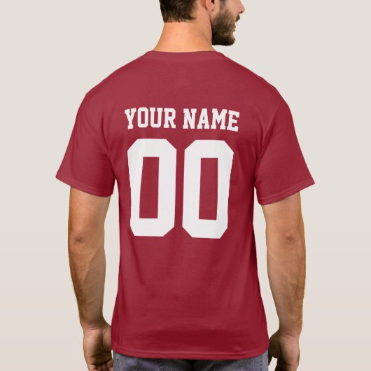 名前をカスタムするナンバーメンズサッカーTシャツ Tシャツ (裏面)