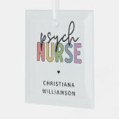 名前をカスタムするナース |精神医学ナース ガラスオーナメント (正面左)