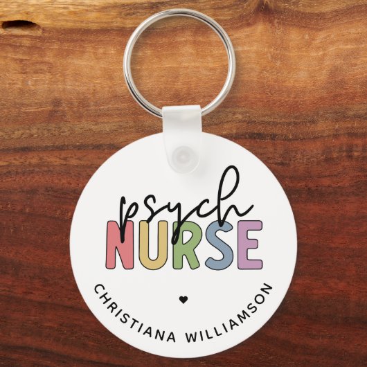 名前をカスタムするナース |精神医学ナース キーホルダー (正面)