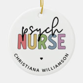 名前をカスタムするナース |精神医学ナース セラミックオーナメント (正面)