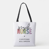 名前をカスタムするナース |精神医学ナース トートバッグ (裏面)