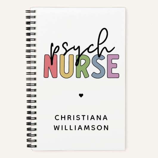 名前をカスタムするナース |精神医学ナース ノートブック (正面)