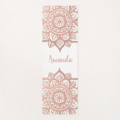 名前をカスタムするニューバラ金ゴールドマンダラホワイト ヨガマット (正面)