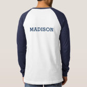 名前をカスタムするニューヨークシティタイポグラフィ服 Tシャツ (裏面)