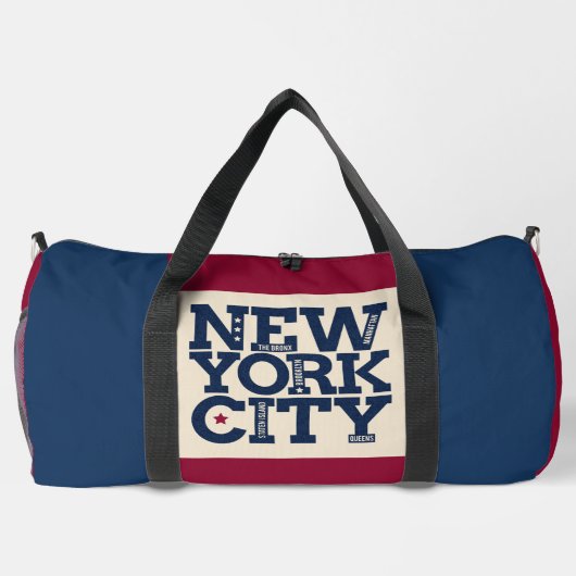 名前をカスタムするニューヨークシティ ダッフルバッグ (裏面)