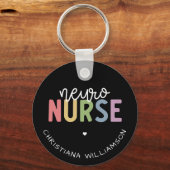 名前をカスタムするニューロナース神経科学ナースギフト キーホルダー (正面)