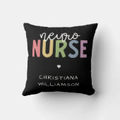 名前をカスタムするニューロナース神経科学ナースギフト クッション (裏面)