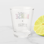 名前をカスタムするニューロナース神経科学ナースギフト ショットグラス (裏面)