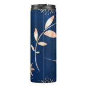 名前をカスタムするネイビーフローラギフトのユニーク追加 タンブラー (裏面)