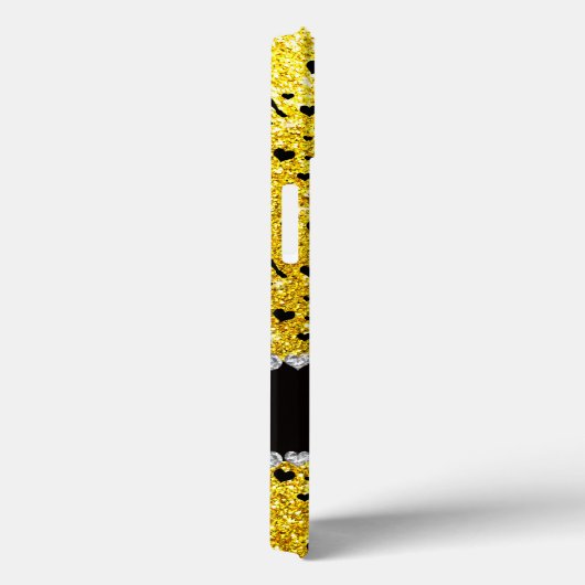 名前をカスタムするネオンイエローグリッターチアリーティング Case-Mate iPhoneケース (裏面 / 右)