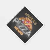 名前をカスタムするネオンイタリアンピッツェリアピザハウス スタンダードランチョンナプキン (角)