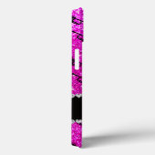 名前をカスタムするネオンピンクグリッターが音楽ノートを鳴らす Case-Mate iPhoneケース (裏面 / 右)