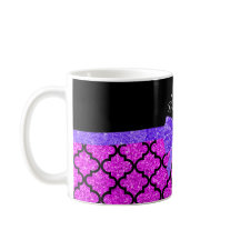 名前をカスタムするネオンピンクグリッターモロッカンパープルボウ