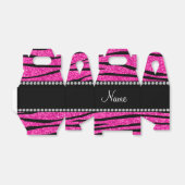 名前をカスタムするネオンホットピンクグリッター縞模様 フェイバーボックス (折り畳みなし)