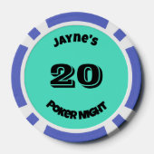 名前をカスタムするネオンライト ポーカーチップ (裏面)