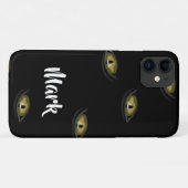 名前をカスタムするネコの目を黒に向ける Case-Mate iPhoneケース (裏面(横))
